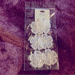 Mia Collection Womens White Flower Earrings